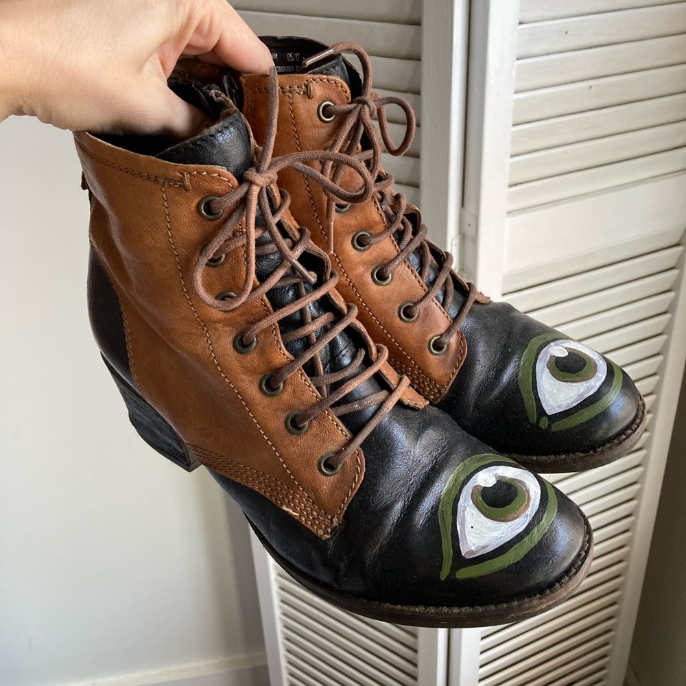 Hand Painted Leather Boots